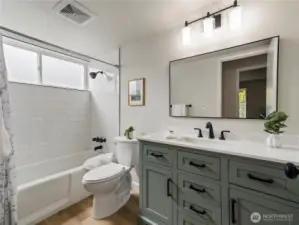 Hall Bathroom, completely remodeled!