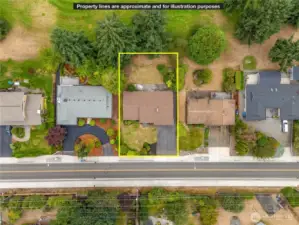 Aerial view of the property.