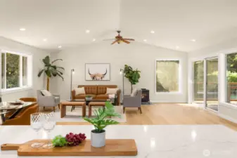Light enters this living space from every direction!