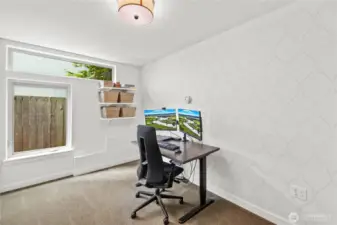 Bedroom set up as office.