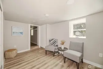 Basement is set up to be an Air BNB or ADU, you decide. This is the living room.