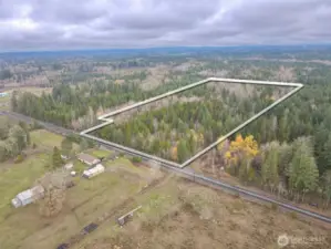 Property lines in white are approximate.