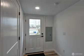 Back entrance, leading to large deck