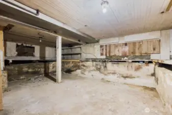 Unfinished portion of basement.