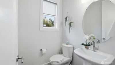 A bright and conveniently located half bath on the main level.