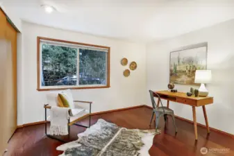 2nd bedroom staged as a home office