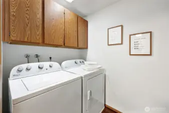 Laundry room right off the kitchen.