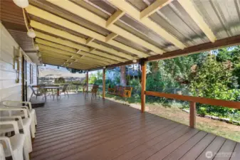 brand new Trex Deck with porch swing