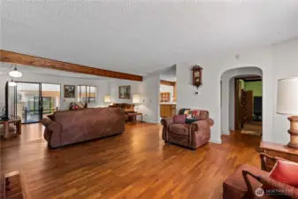 Living room is oversized