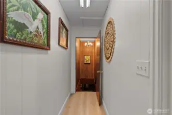 hall way to basement, just off the entrance