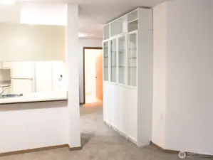 Bonus storage with built in cabinets!