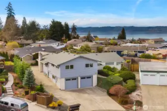 Front of house - you can see Puget Sound in background
