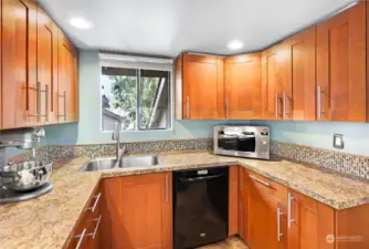 Updated kitchen counters and flooring