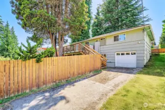 Driveway located off of alley behind home