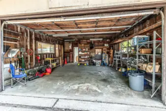 Extra large garage with above storage