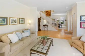 Living Room Looking Out to Grand Entry Staircase