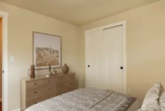 Bedroom 1 with closet storage