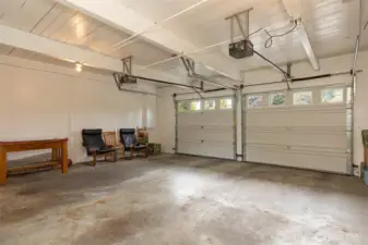 Great sized two car garage plus closet storage
