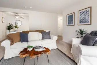 Another view of how easily connected the spaces in this condo unit. (Now not staged).