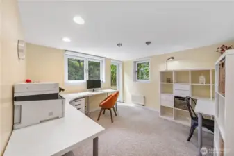 Bright downstairs corner bedroom with access to backyard.