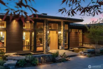 Resort like entry from the circular driveway.