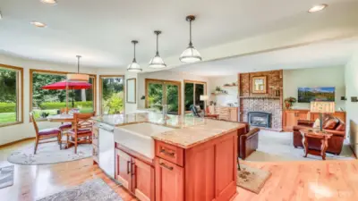 Beautifully designed open-concept space combining kitchen, dining, and living areas.