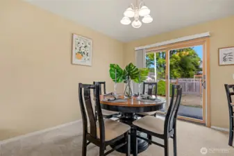 Dining area is spacious enough for a larger table.