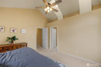Primary bedroom. The door on the right leads to the primary bath & walk in closet.
