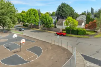 Play court is right across the street.