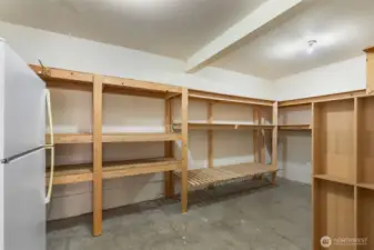 Spacious storage area off the back of the garage