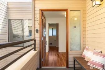 Outside entry on third floor