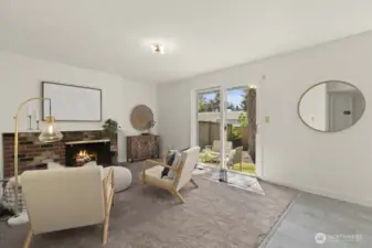 Family room opens to patio for extended outdoor living.