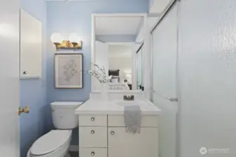 3/4 bath in primary.