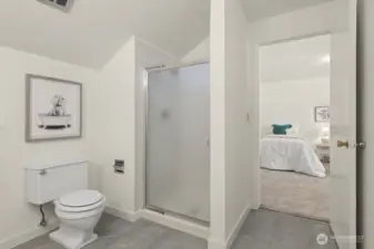 3/4 bath opens to bed #5.