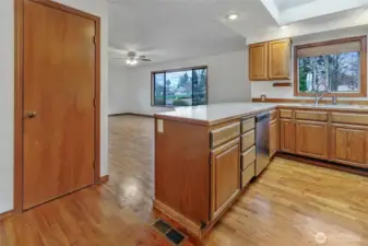 Basement door from small hallway to bedrooms.