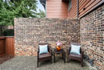 A fully fenced backyard