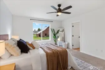 Primary bedroom has barn views.