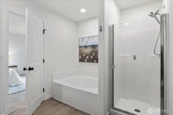 Separate tub and shower.