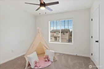Smaller bedroom but large closet.