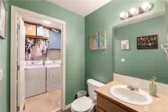 Conveniently located laundry & 1/2 bath is downstairs off of the family room, next to the garage.