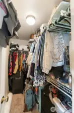 Primary Closet has room for all of your clothing/shoes.