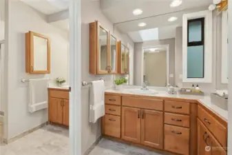 Primary bath with walk in closet,  & shower