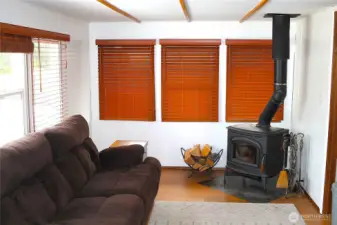 --- super efficient wood stove perfect for winter nights.