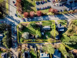 Directly overhead with property lines