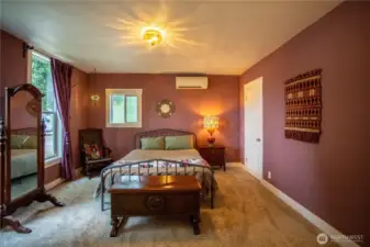 Primary bedroom with mini split for year round comfort