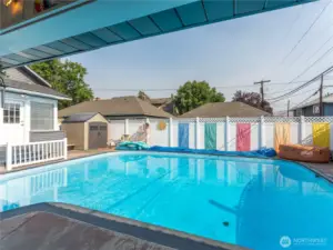 Backyard cabana extends the living space outdoors, ideal for hosting friends and family.