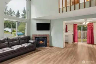 Living Room with Wood Fireplace