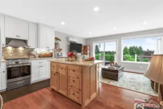 Guest house kitchen and living with a fabulous view!