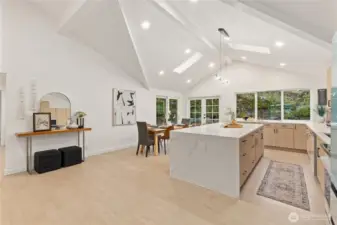 Vaulted ceilings with skylights
