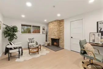 Bonus/Flex room with Fireplace